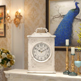 Vintage Mantel Clock with Hidden Safe, Antique White Style Fireplace Clocks