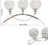Crystal Candle Holders, 3 Arms Crystal Candelabras, Coffee Table Decorative Centerpieces,Dinning Room Christmas