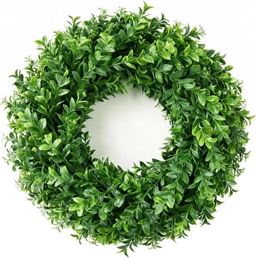 26'' Large Artificial Boxwood Wreath for Front Door Home Décor - Set of 2