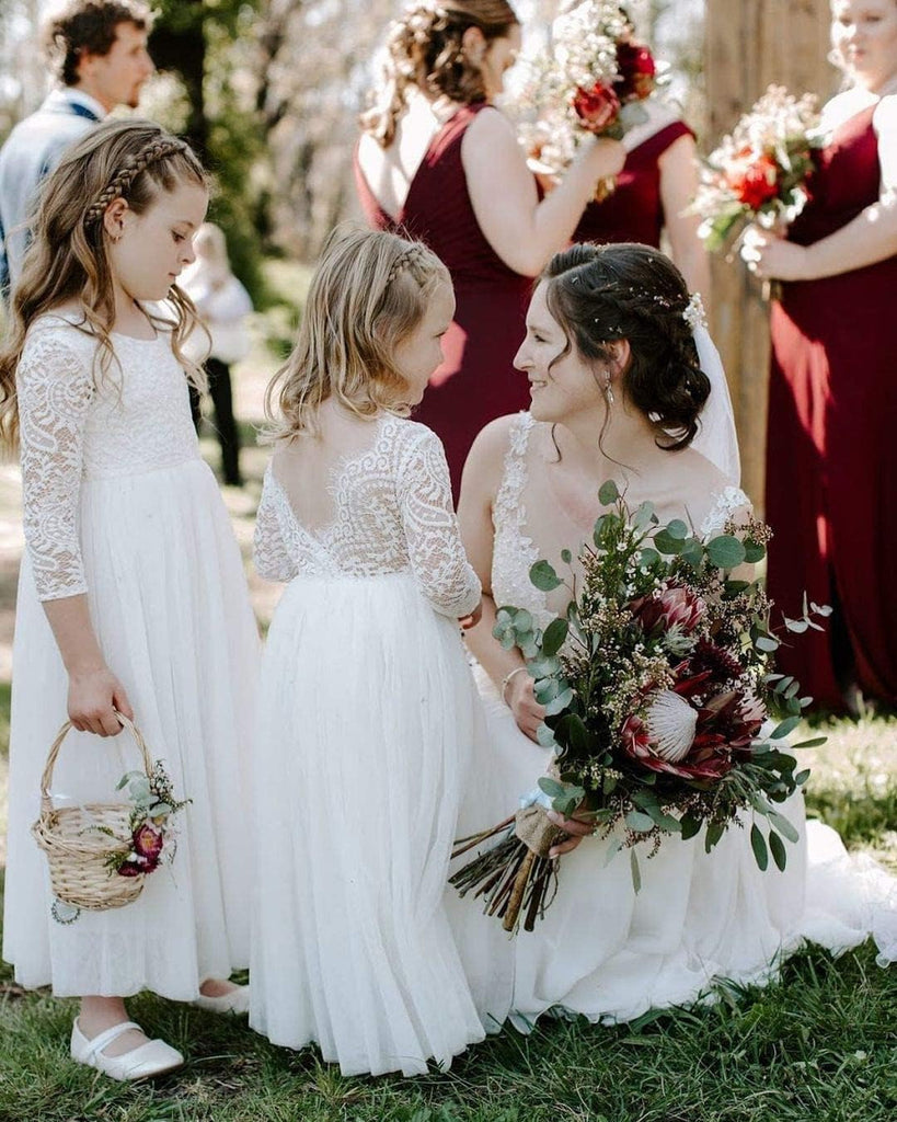 Flower Girl Dress for Toddler Baby Girls,Lace Tulle Dress for Wedding,Birthday Party,Photoshoot,Special Occasion