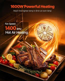 Commercial Convection Oven, 47L/43Qt, Half-Size Conventional Oven Countertop, 1600W 4-Tier Toaster w/Front Glass Door