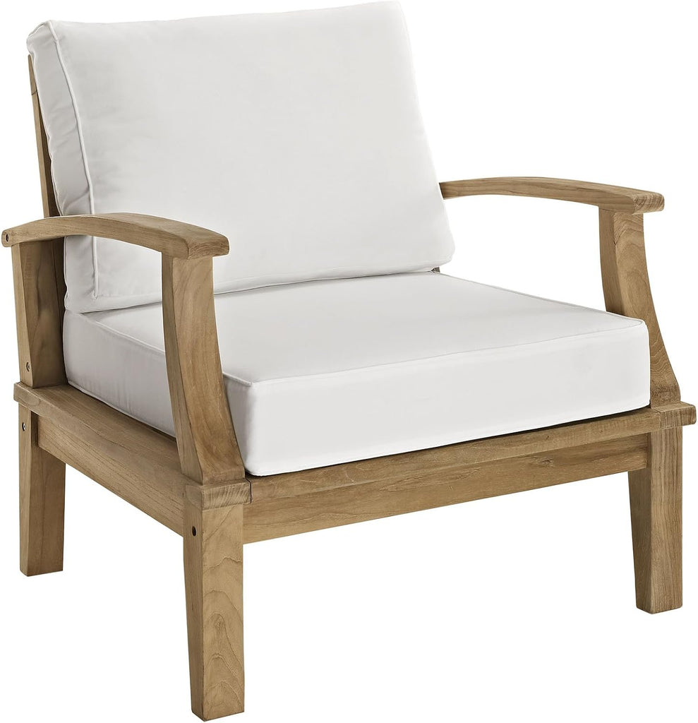 Marina Premium Grade A Teak Wood 9-Piece Outdoor Patio Furniture Set in Natural White