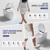Luxury Smart Toilet with Bidet Built in Bubble Wash, Auto Open/Close Lid Water Filter Instant Heated Seat Dryer