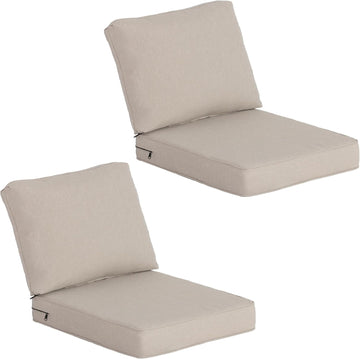 Outdoor Deep Seat Cushion Set of 2,24" x 27.5"x4.5" Patio Cushions Resilient Foam Filling, Water-Resistant