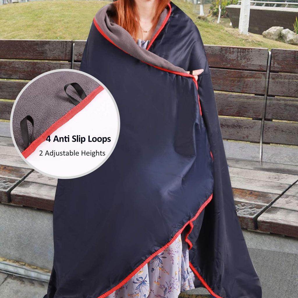 Large Waterproof Stadium Blanket for Cold Weather, Soft Warm Fleece Camping Blanket Windproof for Outdoor Sports
