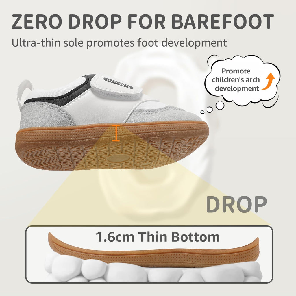 Toddler Barefoot Shoes Classic White Black I4