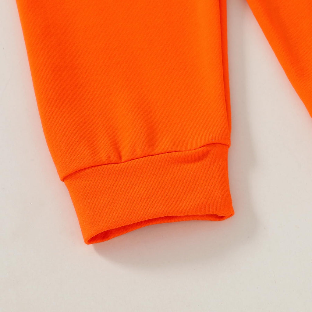 Fall Outfits for Toddler Girl Boy Long Sleeve Sweatsuits Set (Orange, )