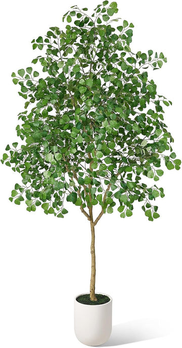 8.8FT Artificial Ficus Tree Indoor, Large Potted Faux Tree with Silk Leaves