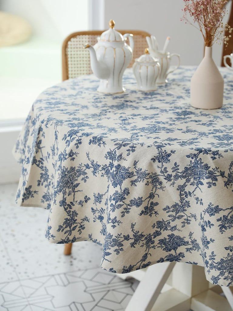Pastoral Round Table Cloth 100% Polyester Fabric 60 Inch Diameter