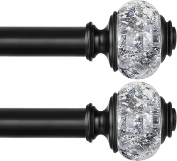 1 Inch Gold Curtain Rods for Windows 72 to 144 Inches (6 to 12 ft), Telescoping Single Drapery Rod, Decorative