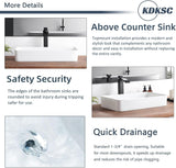 Bathroom Vessel Sink 24"x14" Rectangular White Porcelain Ceramic Bathroom Sink Modern Above Counter Art Basin