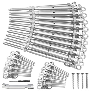 20 Pairs 3/16" Cable Railing Kits, T316 Stainless Steel, Adjustable Angle Cable Railing Hardware 3/16" for 2"x2"
