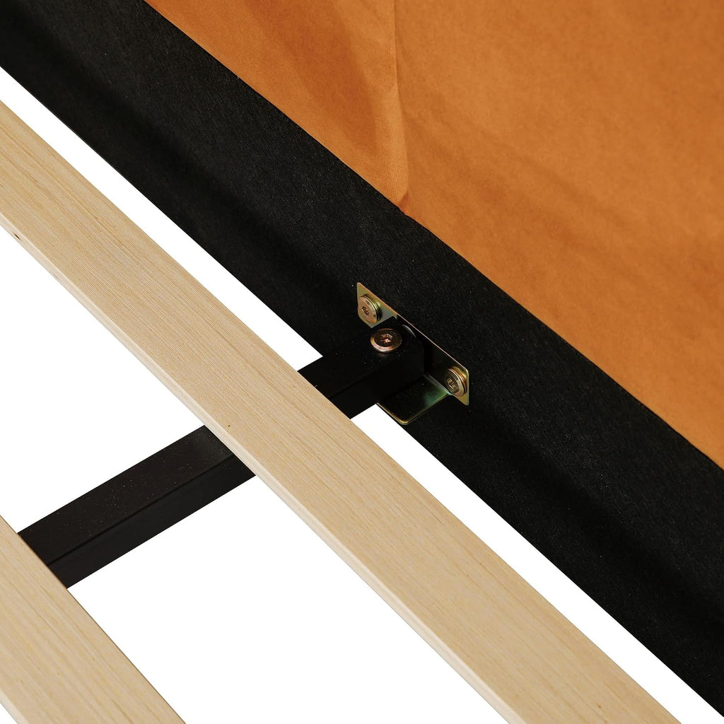 Montessori Floor Bed with Guardrails, Pumpkin Orange