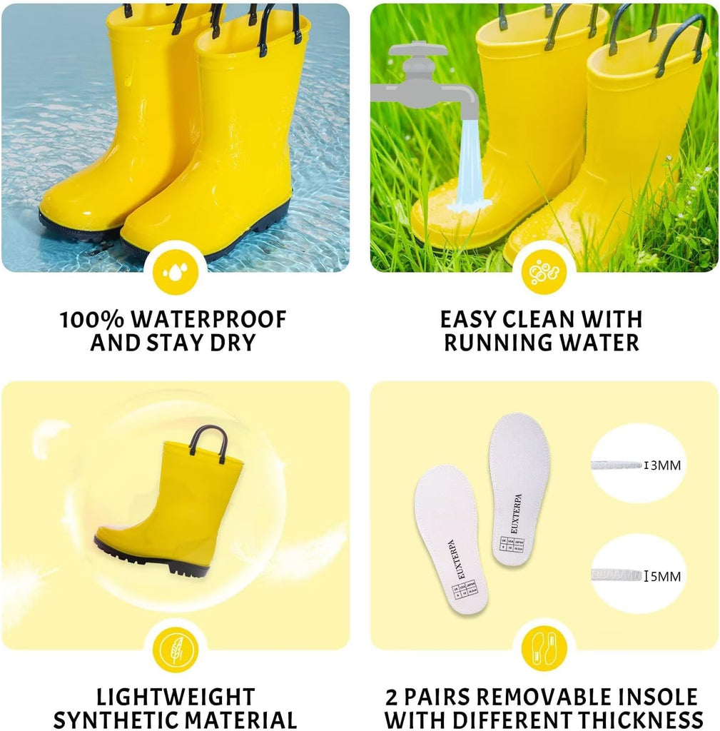 Kids Toddler Waterproof Rain Boots