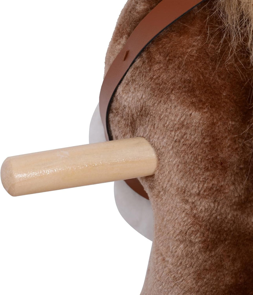 Kids Rocking Horse Ride on Horse for Toddlers Soft Plush Body Brown