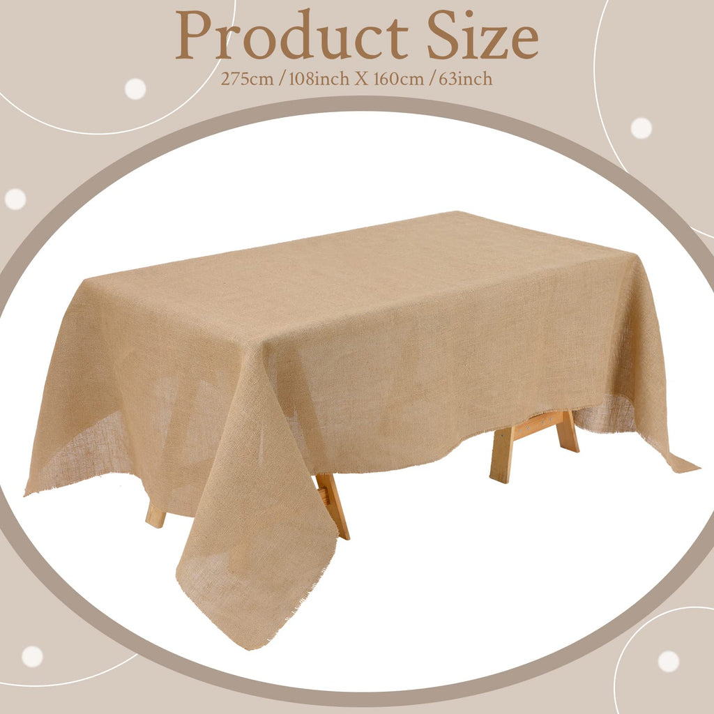 Natural Burlap Tablecloth Farmhouse Rustic Wedding Rectangle Burlap Table Cover Jute Tablecloth for Wedding Party