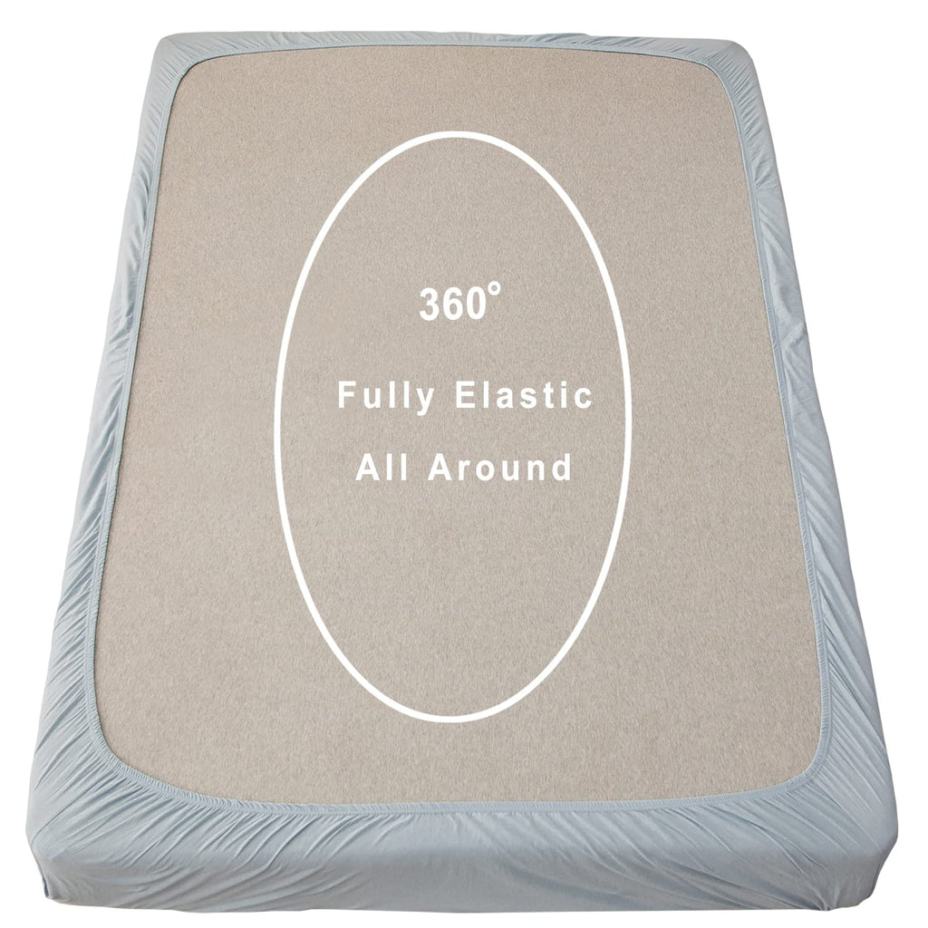 Jersey Fitted Sheet Only Solid Light Blue King