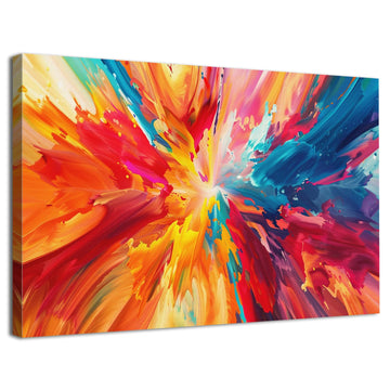 Pink Abstract Canvas Wall Art Bright Colorful Rainbow Painting Living Room Wall Decor Watercolor Marble Fluid Splash