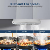 30 Inch Stainless Steel Under Cabinet Range Hood 400 CFM 3 Speed LED Lights