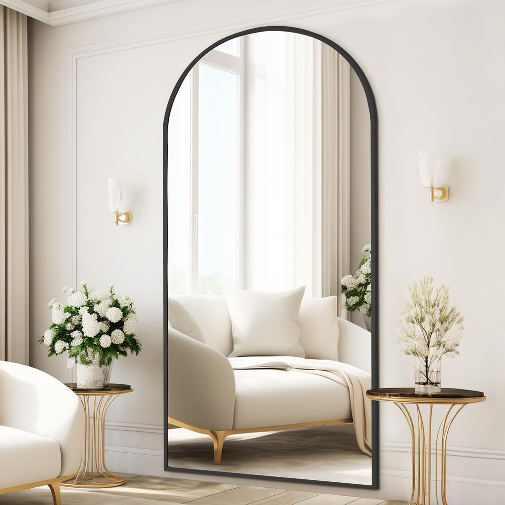 76"x34" Large Mirror Full Length, Arched Full Length Mirror with Stand, Large Floor Mirror Free Standing Mirror Full