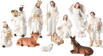 Nativity Set - 11 Piece 8.40 Inches Christmas Nativity Scene for Indoor Decorations, Resin Nativity Figurine Manger