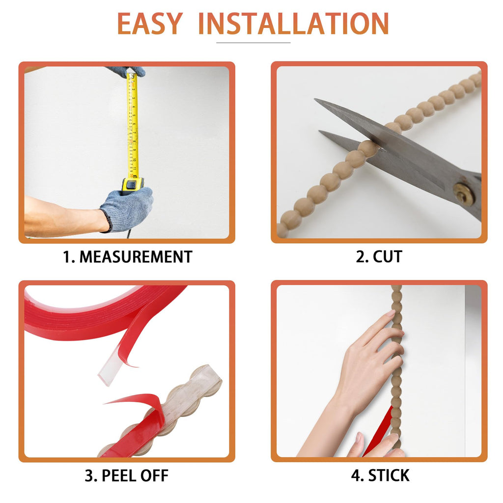 118"L x 0.7"W Flexible Mirror Frame Bead Molding Trim, Paintable DIY Moulding Strip for Picture Border, Wall, Door