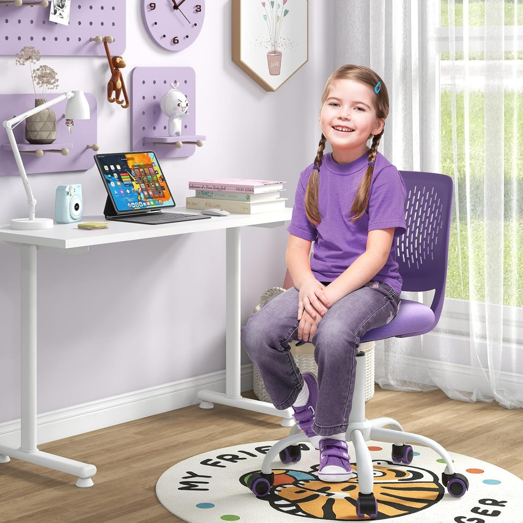 Kids Desk Chair, Adjustable Children Study Chair, Swivel Armless Mesh Task Office Chair, Computer Desk Chair