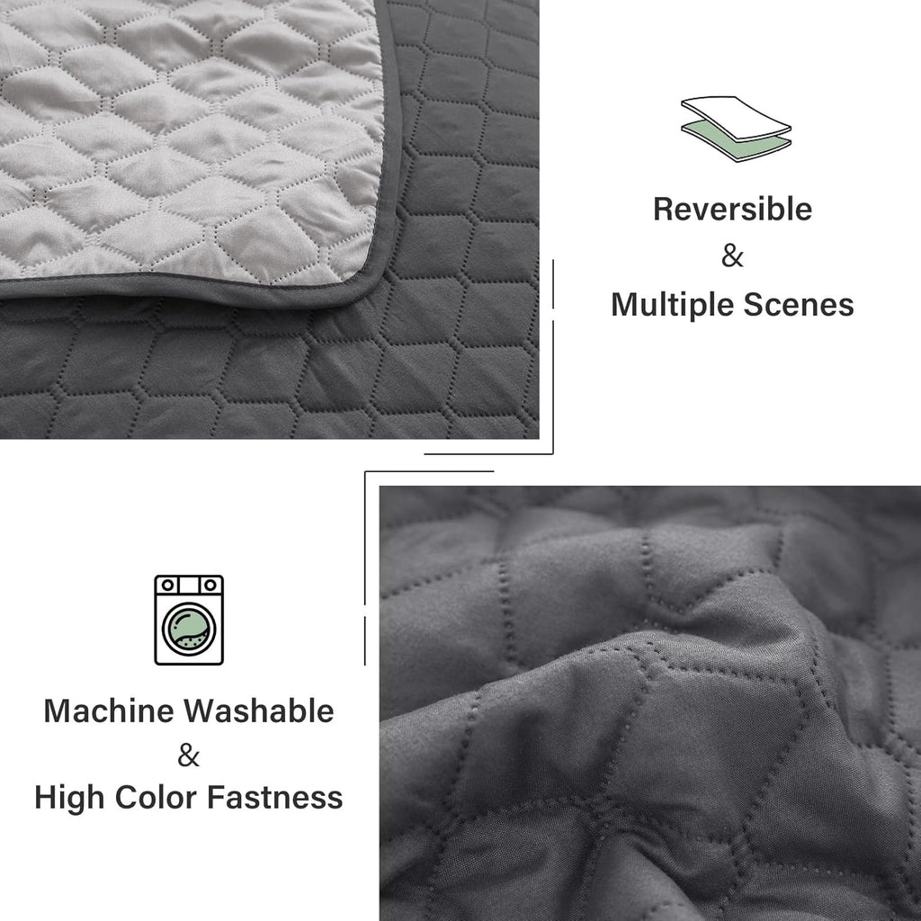 Ultrasonic Reversible Full Queen Quilt Bedding Set with Pillow Shams, Lightweight Quilts Queen, Soft Bedspreads Bed