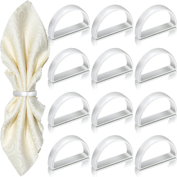 Metal Silver Napkin Rings for Fall Thanksgiving Christmas - Set of 48