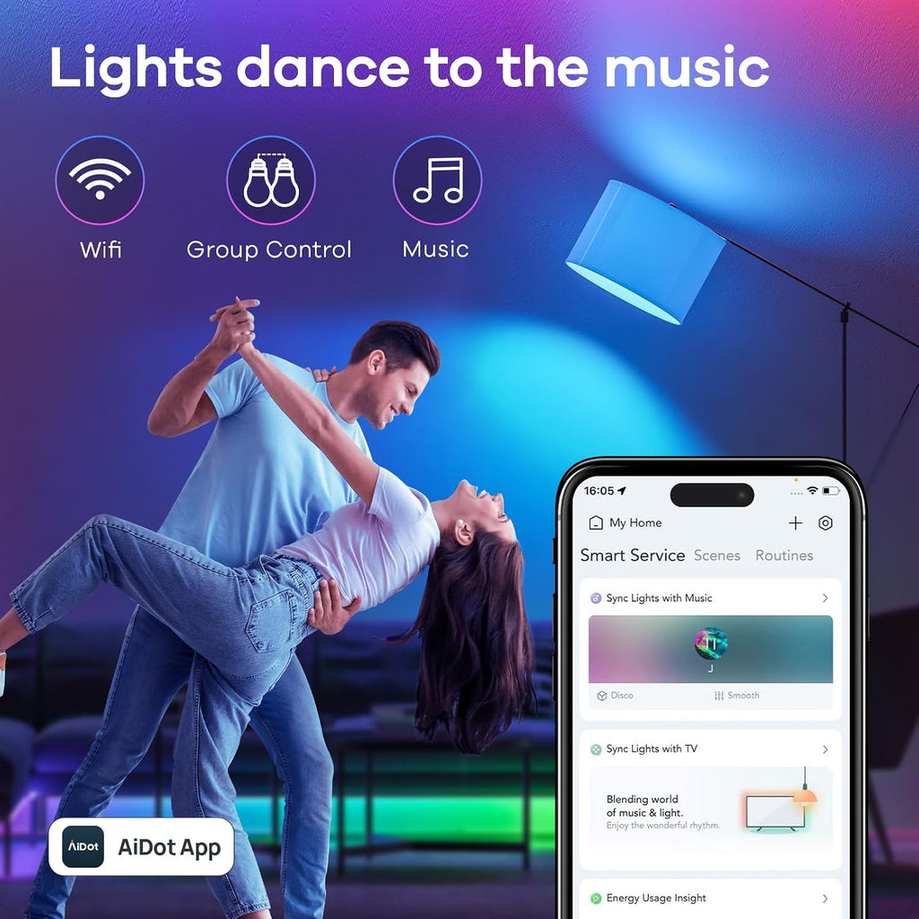 Matter A19+B11 Smart Light Bulb, Smart Bulbs Work with Apple Home, Siri, Alexa, Google, SmartThings