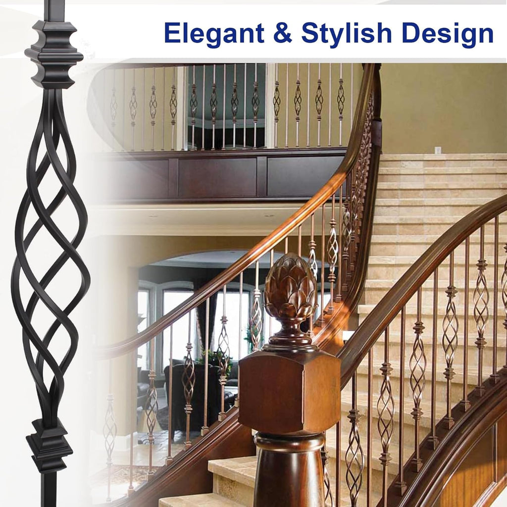 5-Pack Iron Stair Balusters Indoor with Swivel Shoes
