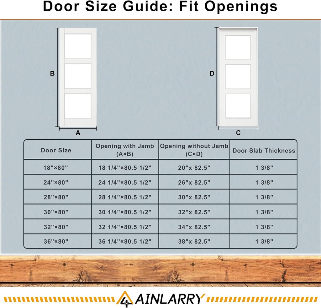 24'' x 80'' 6-Panel Wood Door, Natural Solid Pine Interior Door Slab, Arch Top, Solid Core Wooden Panel w/o Hardware