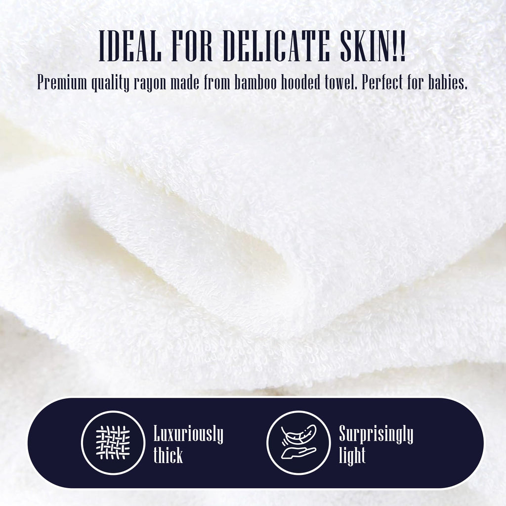 2 Pack Baby Bath Towel - Rayon Made from Bamboo, Ultra Soft Hooded Towels for Kids - X Large Size for 0-7 Yrs