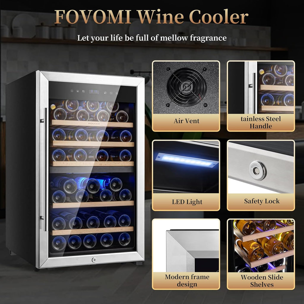 Wine Fridge,52-bottle Wine Cooler Refrigerators Freestanding Wine Refrigerator