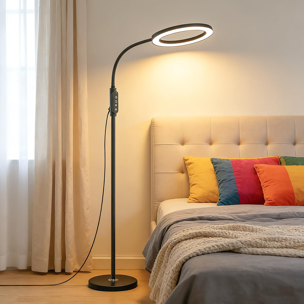 Super Bright 24W LED Reading Floor Lamp, Remote and Touch Dimmable