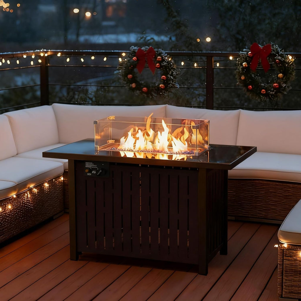 43 Inch Outdoor Propane Fire Pit Table 50,000 BTU