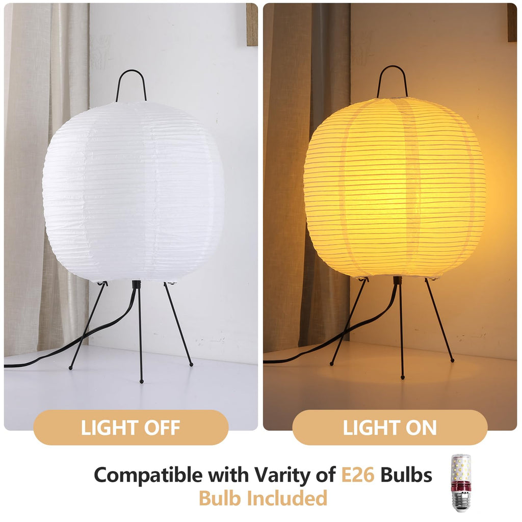 Rice Paper Lamp, Japanese Lantern Lamp for Wabi-Sabi Decor