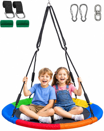 Tree Swing for Kids, Round Swings for Kids Outdoor, Weather Resistant Fabric