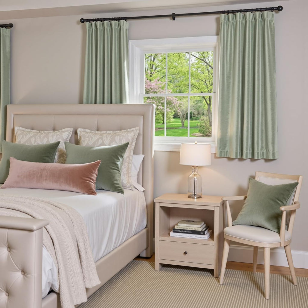 White Velvet Curtains 72 Inches Long Light Filtering Thermal Insulated Drapes Living Window Treatments Rod Pocket 2