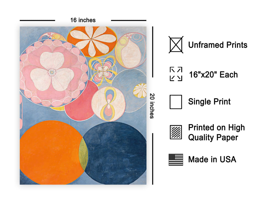 Master Vintage Hilma Af Klimt Poster - The Ten Largest Print - No 2 Childhood Art - Flower Art - Gift for Him & Her