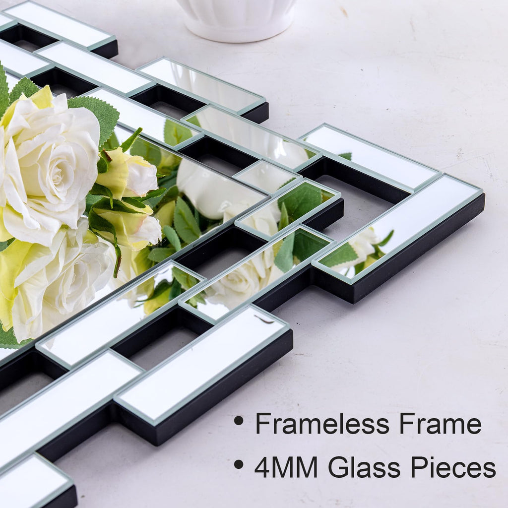 Decorative Mirrors for Wall, 40''X28'' Large Bathroom Mirror with Frameless Glass Frame, Rectangle Accent Mirror