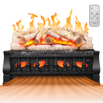 Electric Fireplace Insert Log Heater 21 Inches, 5 Flame Brightness, Multiple Flicker Speed, 750w/1500w Heating