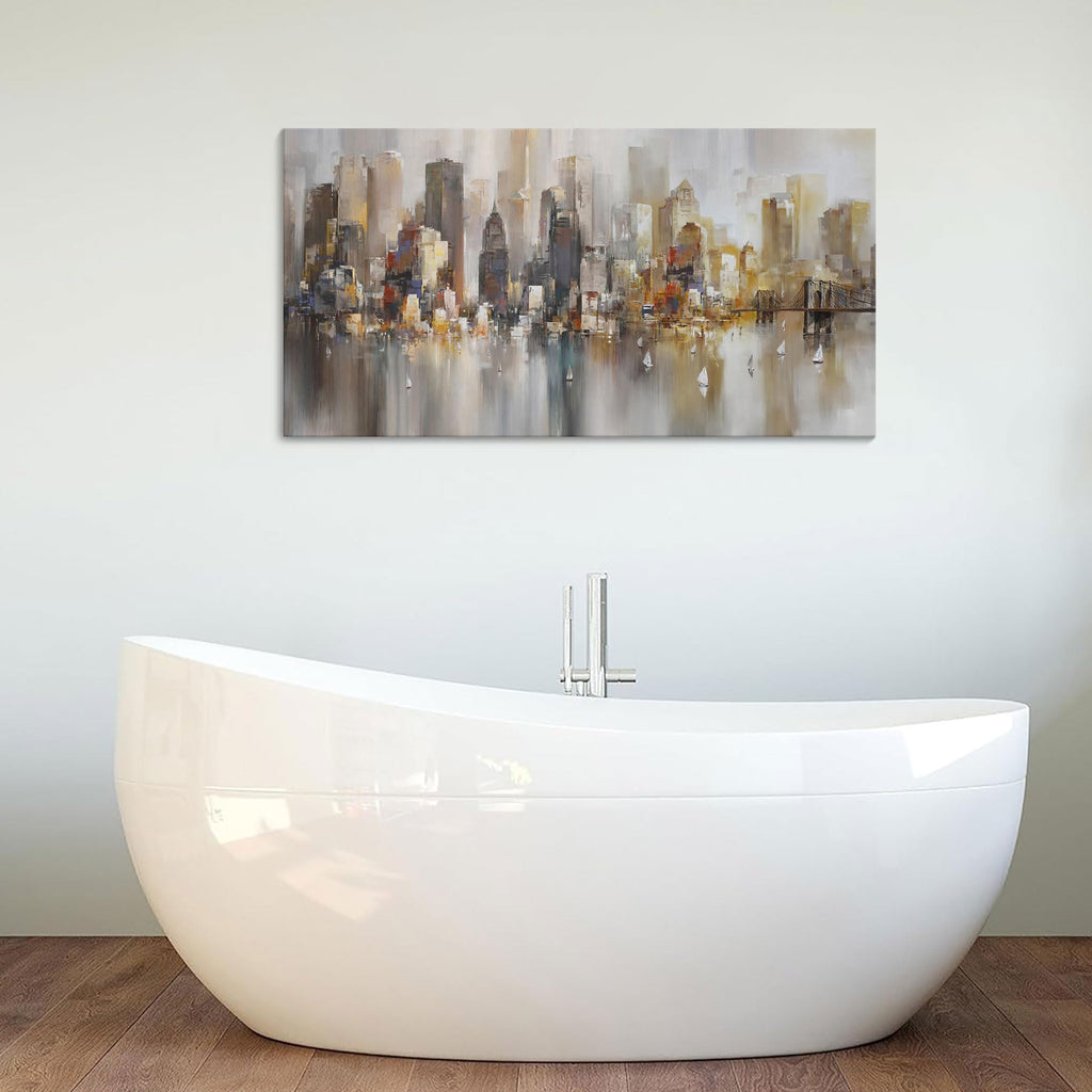 York City Wall - Modern Abstract Wall Cityscape & Paintings brooklyn bridge Wall Pictures Wall Decor Chicago