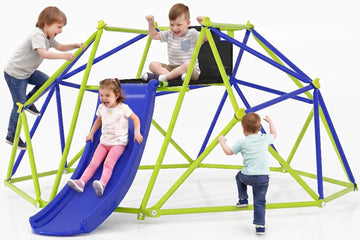 8FT Climbing Dome with Slide, Outdoor for Ages 3-10 | Stable Dome Climber Supports 600LBS, Rust-Resistant Jungle Gym