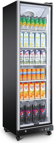COOLER Commercial Beverage Refrigerator with Glass Door,12.5 Cu.Ft Commercial Dr