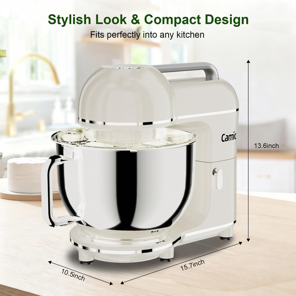 7.45 QT Tilt-Head Stand Mixer, Electric Mixer for Baking (White)