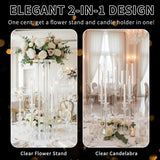1PCS 5 Arm Candelabra,Clear Centerpiece for Table,Acrylic Centerpiece Stand,Acrylic Candle Holder,Christmas