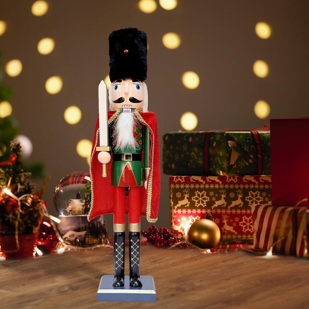 24Inch Wooden Soldier Nutcracker Christmas Decor - Festive Christmas Nutcracker Gift, Winter Indoor Decoration