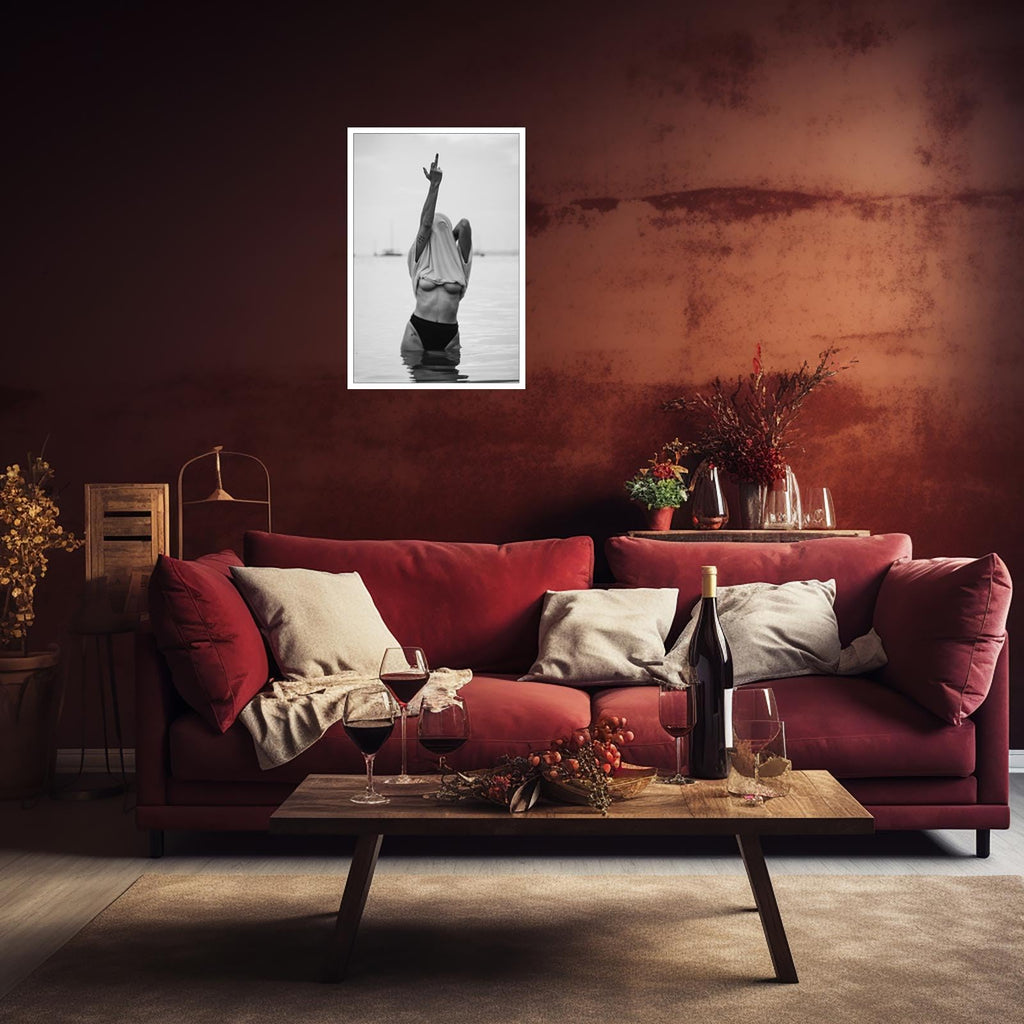 Retro Feminist Middle Finger Posters Black And White Canvas Wall Art Trendy Photography Photo Art Print Sexy woman