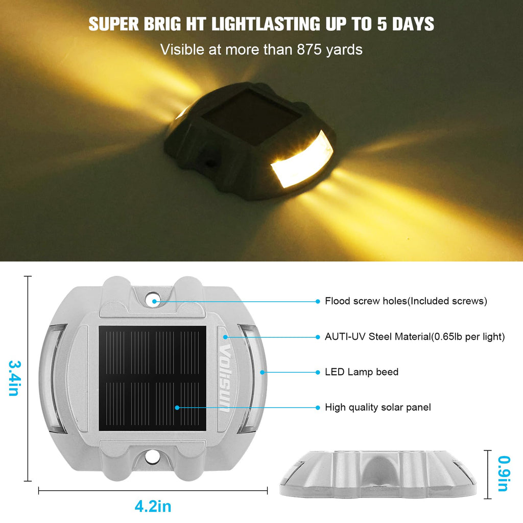 Solar Deck Driveway Dock Lights,Solar Pathway Lights,Warm 12 Pack